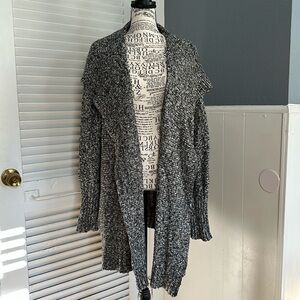 Modcloth black marled open draped cardigan